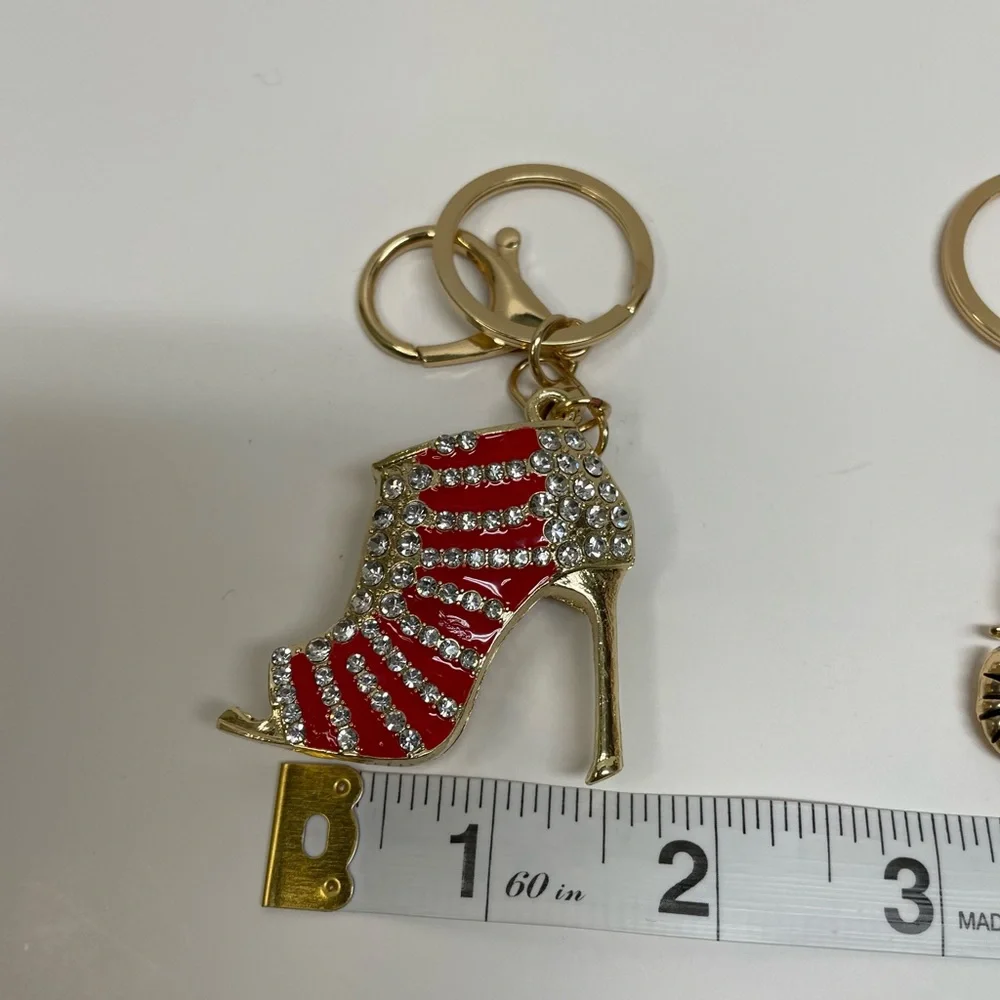 Red and Gold High Heel Bag Charm